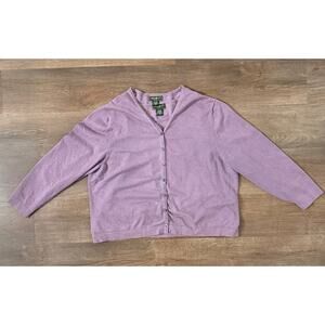 Eddie Bauer Lavender Knit Cardigan & Tank Set Women’s XXL Cotton Blend